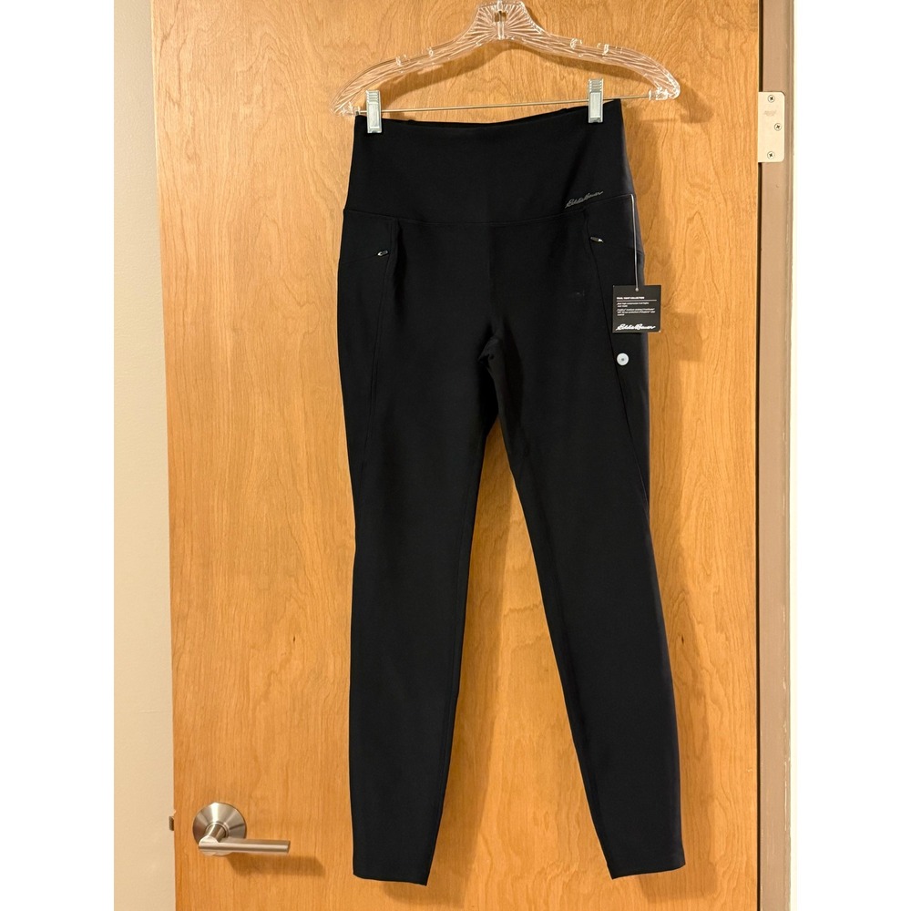Eddie Bauer Trail Tight Leggings Black High Rise Zipper Pockets 4786 Women Small